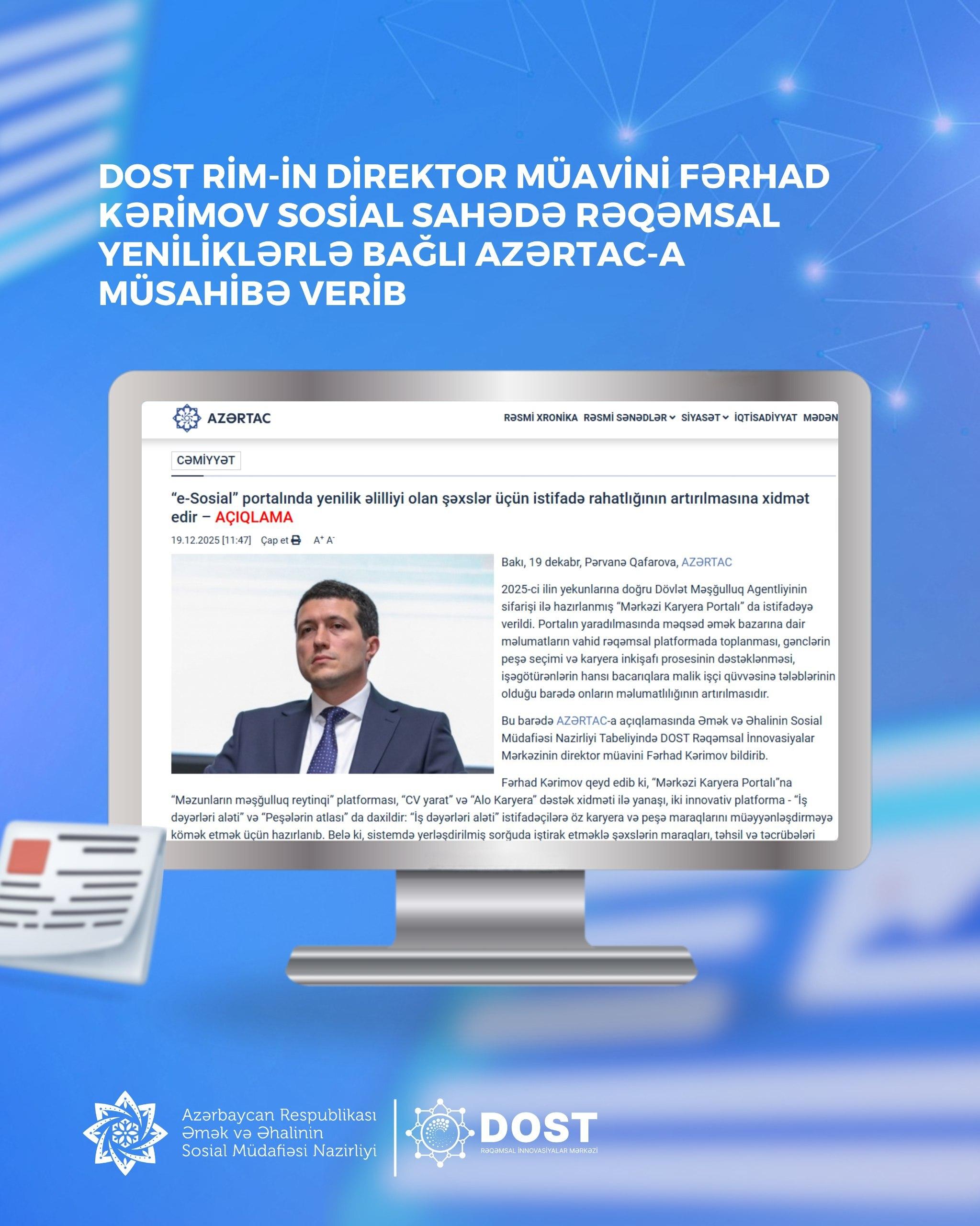 “e-Sosial” portalında yenilik əlilliyi olan şəxslər üçün istifadə rahatlığının artırılmasına xidmət edir